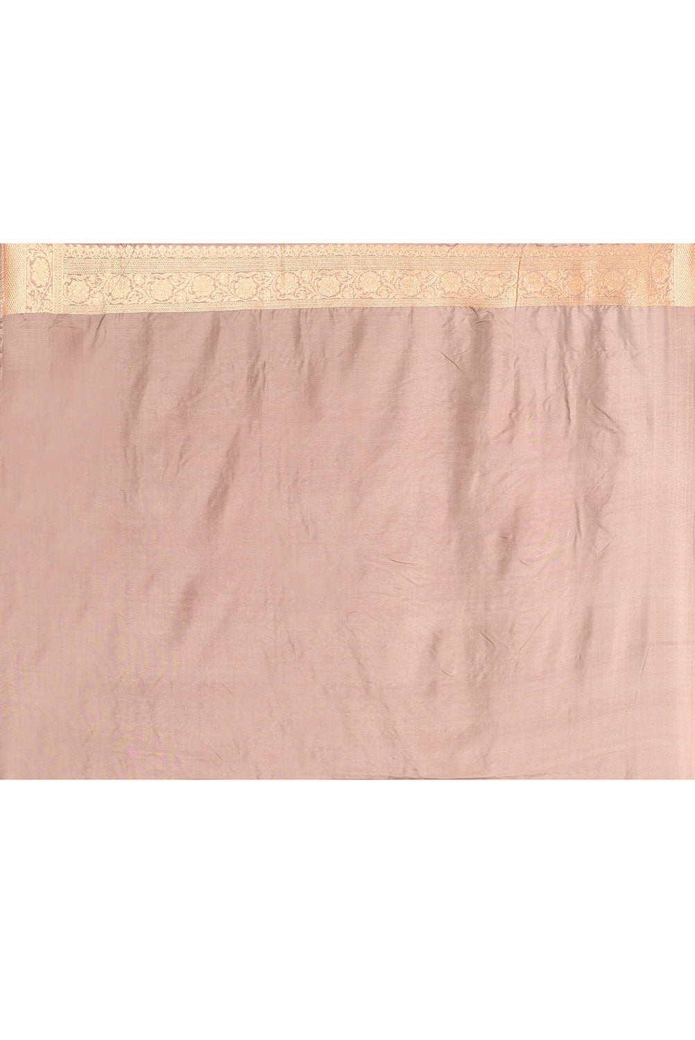 'Patterned Perfection' Rose Grey Pure Katan Silk Jaal Brocade Banarasi Handloom Saree 'Patterned Perfection' Rose Grey Pure Katan Silk Jaal Brocade Banarasi Handloom Saree