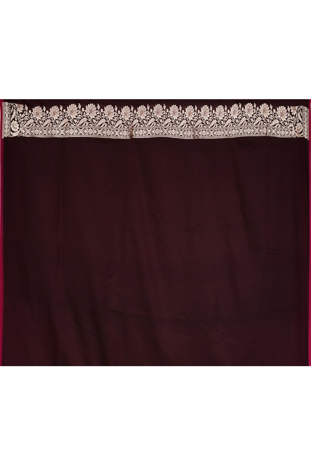 Cranberry Wine Semi Katan Mushru Satin Banarasi Handloom Saree Cranberry Wine Semi Katan Mushru Satin Banarasi Handloom Saree