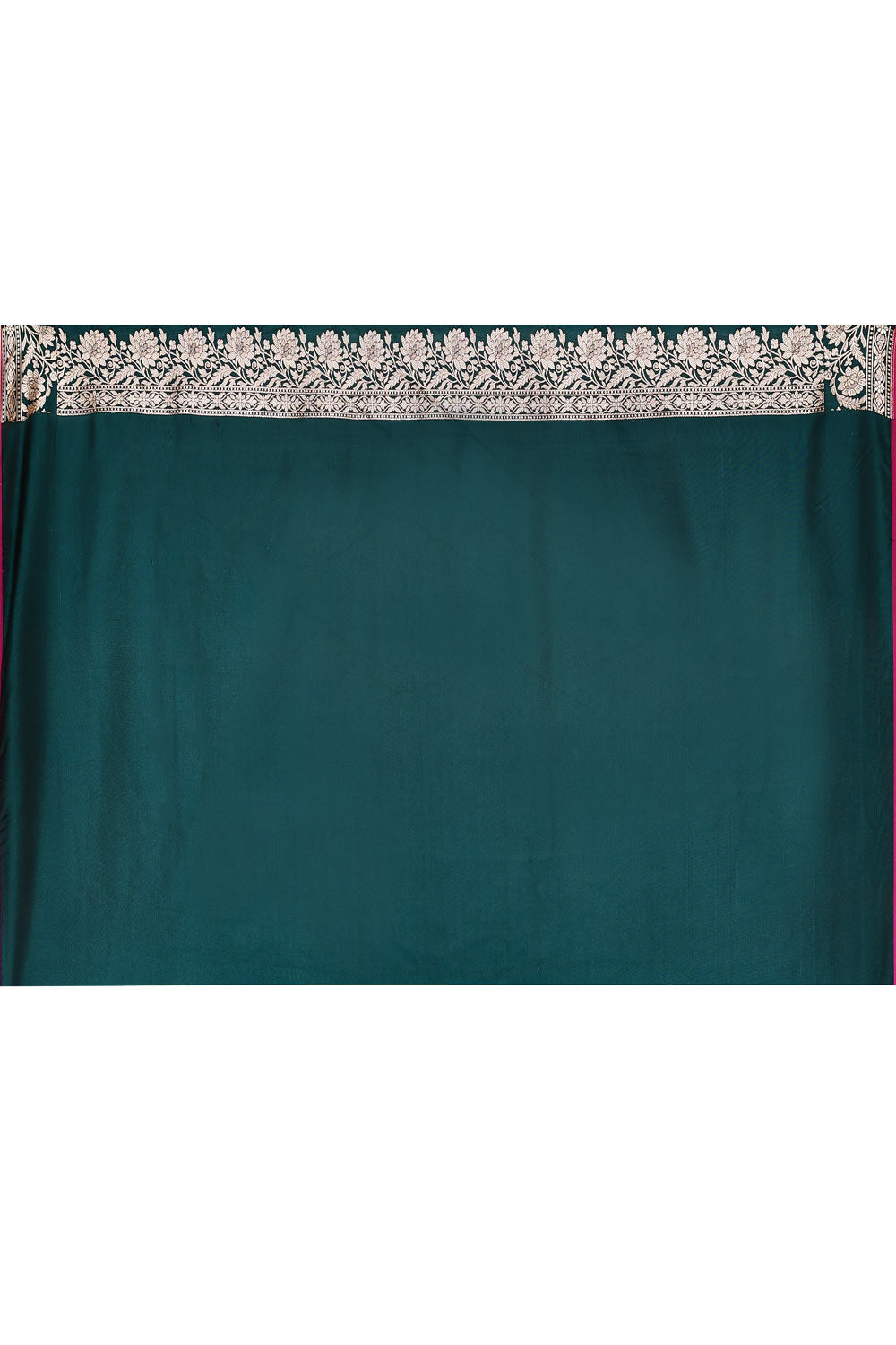 Teal Green Semi Katan Mushru Satin Banarasi Handloom Saree Teal Green Semi Katan Mushru Satin Banarasi Handloom Saree