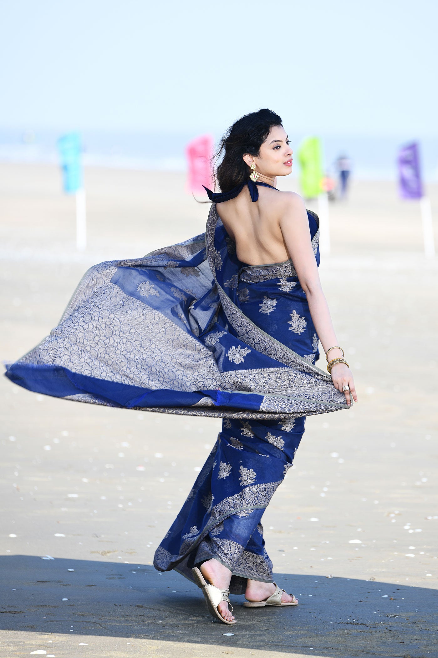 'Ruhani' Blue Pure Resham Cotton Banarasi Handloom Saree 'Ruhani' Blue Pure Resham Cotton Banarasi Handloom Saree