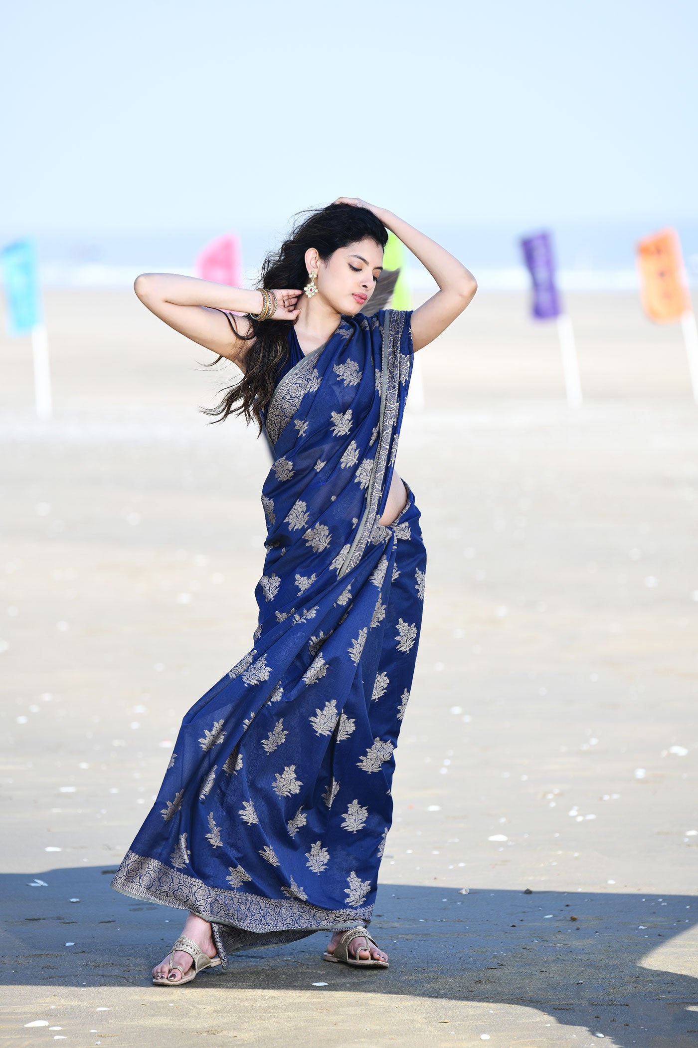'Ruhani' Blue Pure Resham Cotton Banarasi Handloom Saree 'Ruhani' Blue Pure Resham Cotton Banarasi Handloom Saree