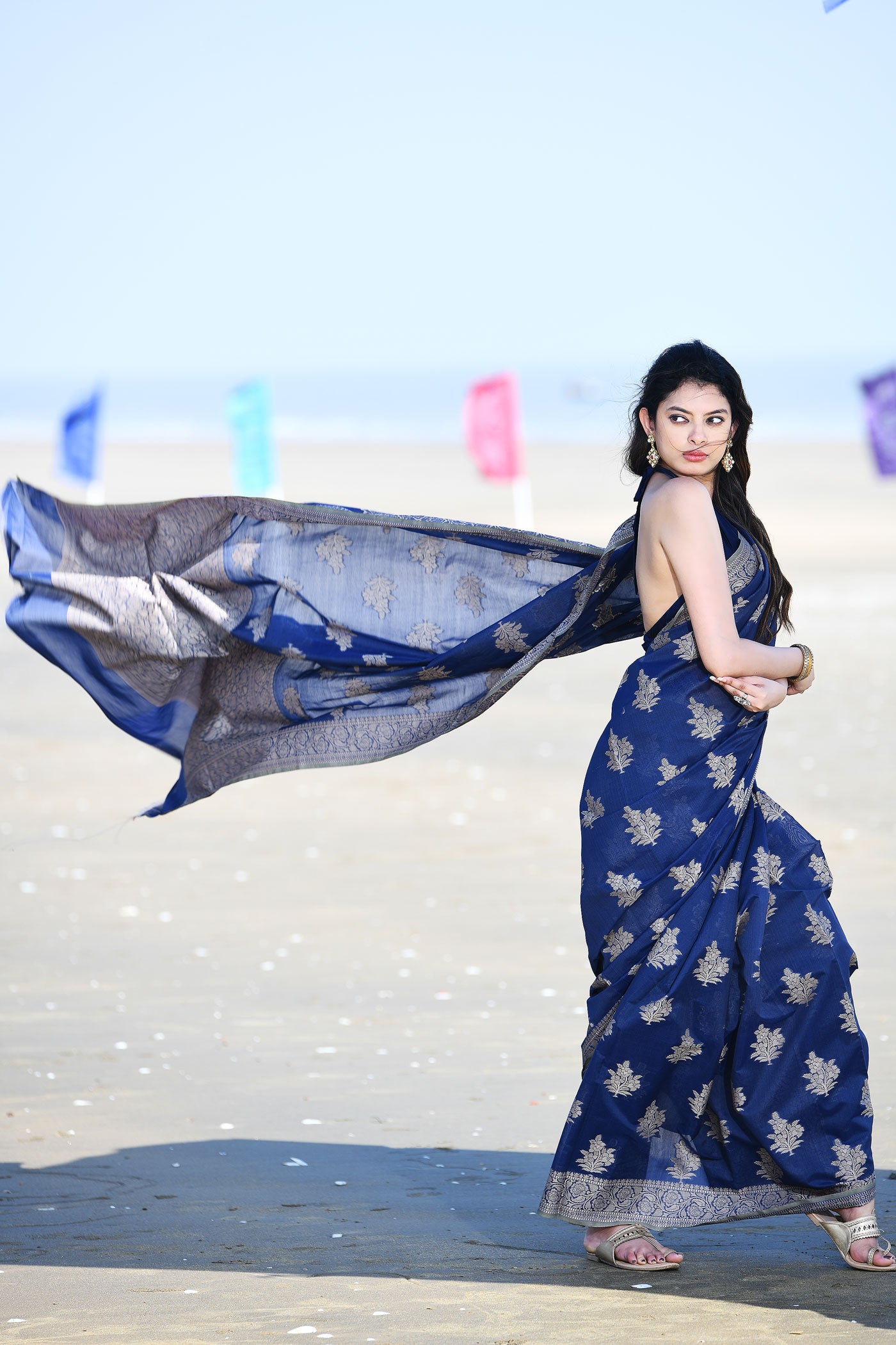 'Ruhani' Blue Pure Resham Cotton Banarasi Handloom Saree 'Ruhani' Blue Pure Resham Cotton Banarasi Handloom Saree