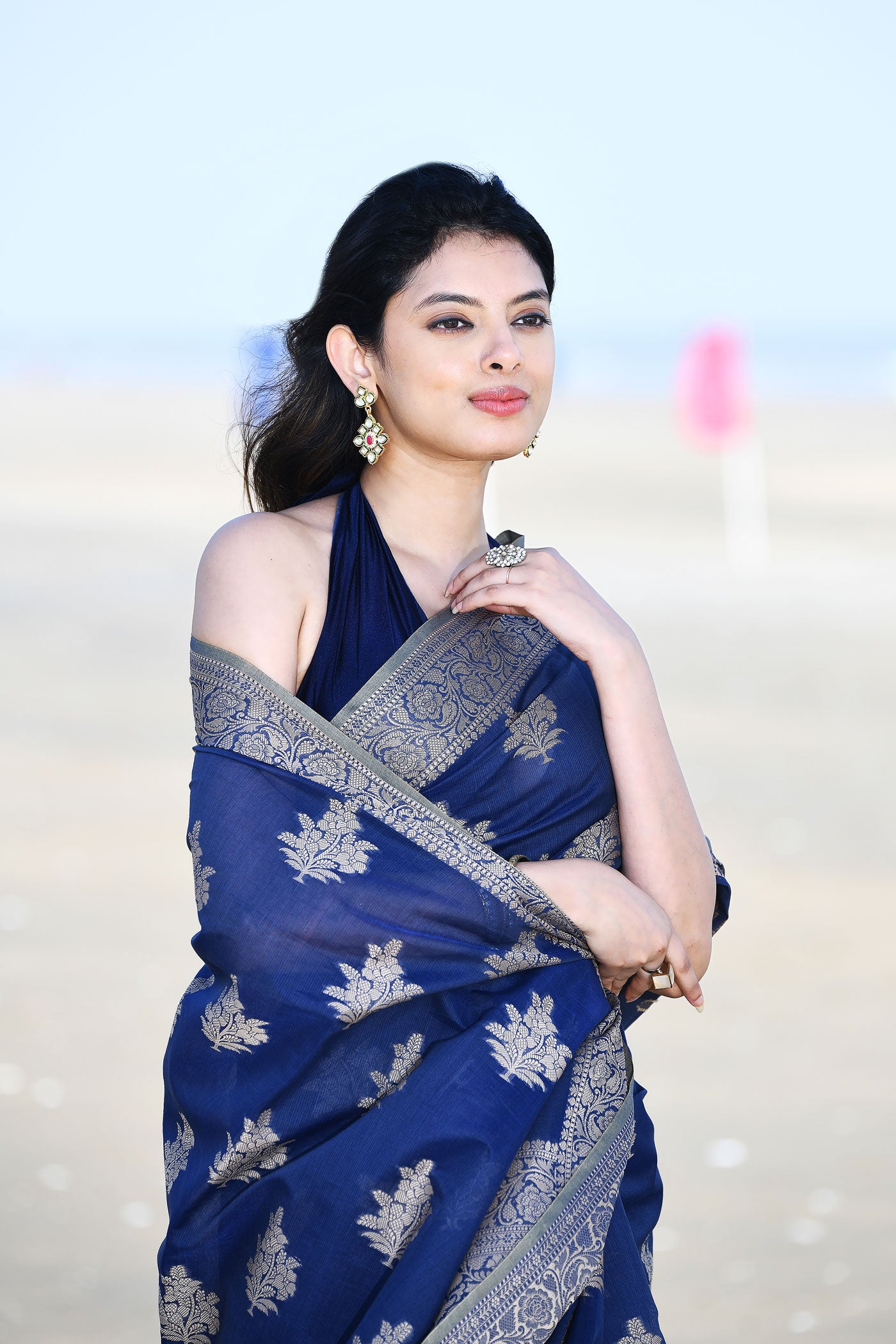 'Ruhani' Blue Pure Resham Cotton Banarasi Handloom Saree 'Ruhani' Blue Pure Resham Cotton Banarasi Handloom Saree