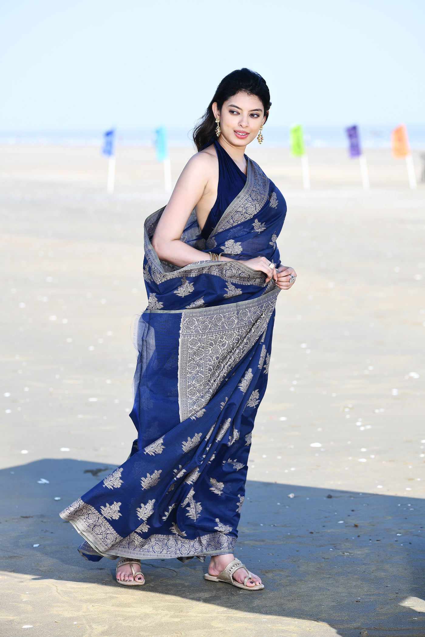 'Ruhani' Blue Pure Resham Cotton Banarasi Handloom Saree 'Ruhani' Blue Pure Resham Cotton Banarasi Handloom Saree