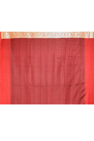 Tanchoi Banarasi Handloom Saree With Contemporary Stripe Pattern Design