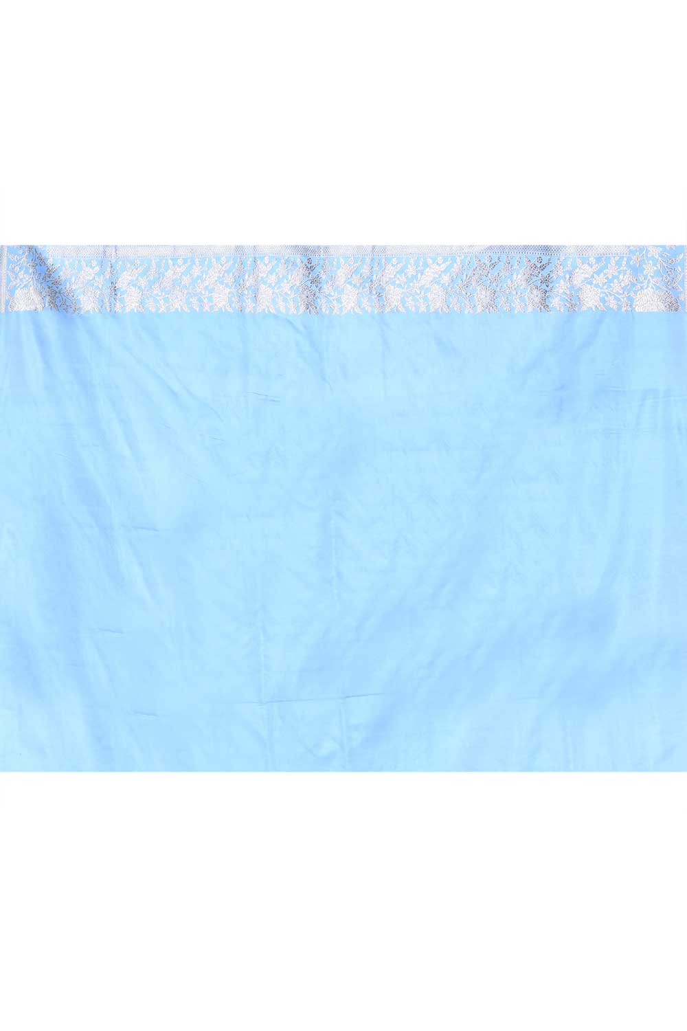 Blue Pure Katan Mushru Silk Banarasi Handloom Saree With Kadhua Border