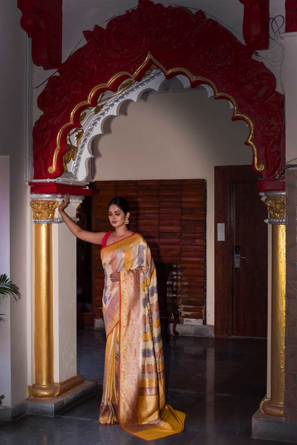 Rangkat Pure Tussar Georgette Banarasi Handloom Silk Saree