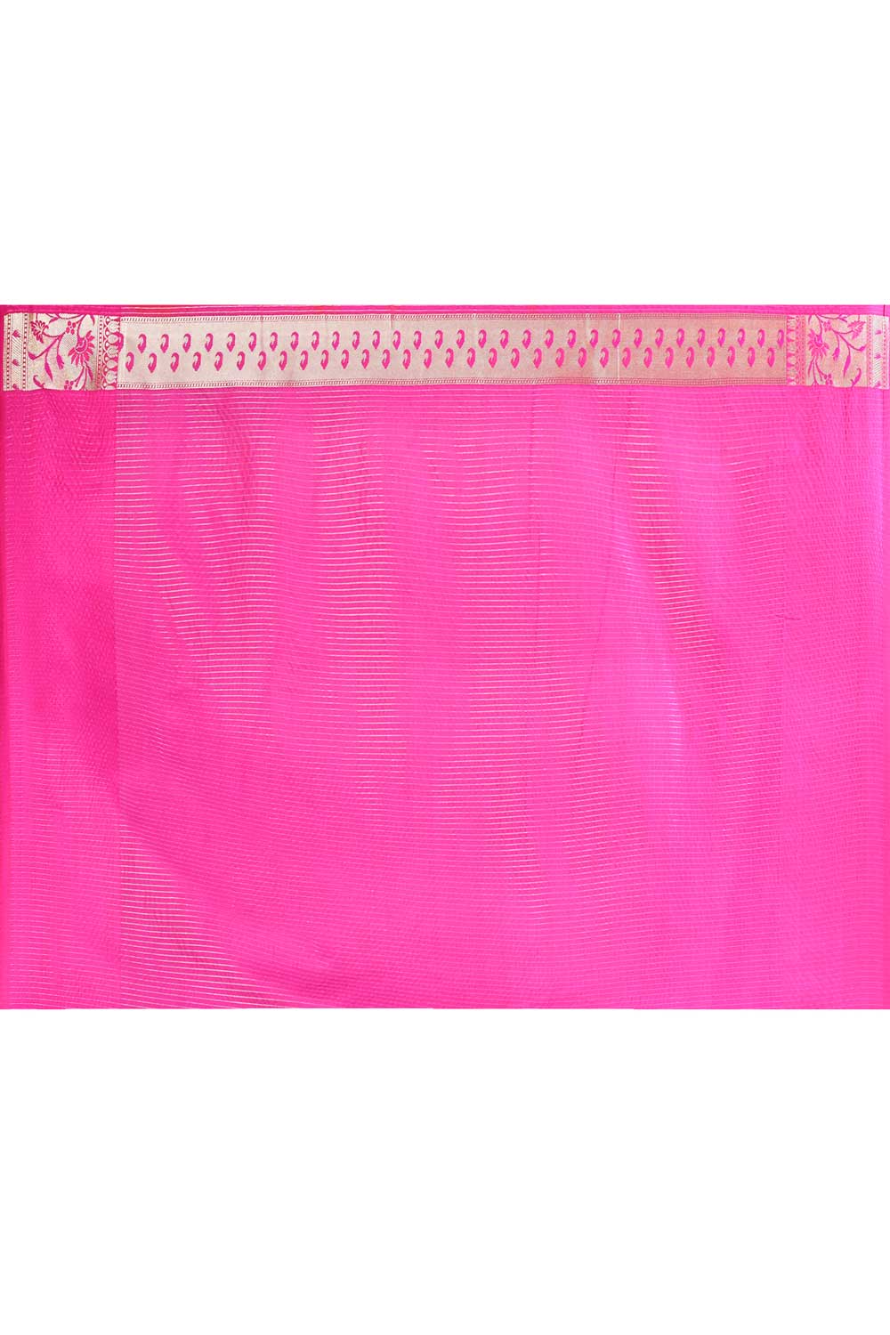 Mustard Green - Pink Banarasi Handloom Saree with Paithani Border