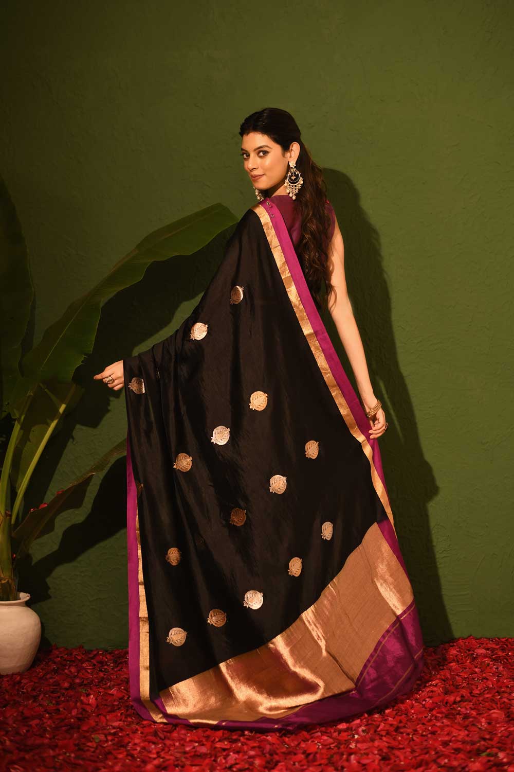 Blackpure Katan Silk Silk Banarasi Handloom Saree