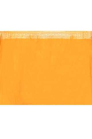 Mustard Semi Katan Mushru Satin Banarasi Tanchoi Handloom Saree