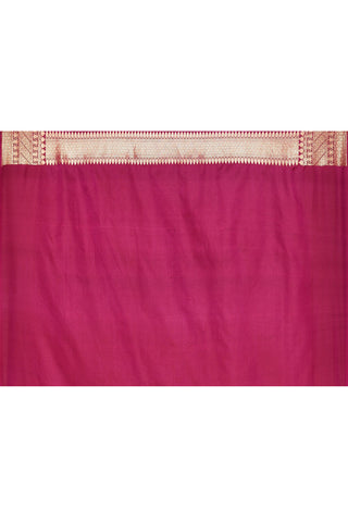 Magenta Purple Semi Katan Mushru Satin Banarasi Handloom Saree