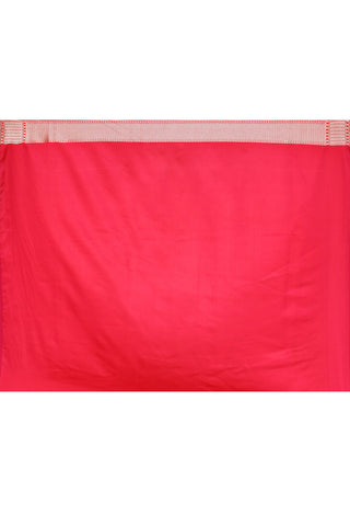 Bright Pink Semi Katan Mushru Satin Banarasi Handloom Saree