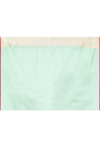 Pastel Mint Semi katan Mushru Satin Banarasi Handloom Saree