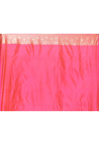 Rani Pink Colour Pure Katan Banarasi Handloom Silk Saree