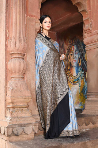 Georgette Banarasi Handloom Silk Saree With Blouse