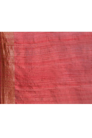 Black - Maroon Pure Tussar Silk Banarasi Handloom Silk Saree