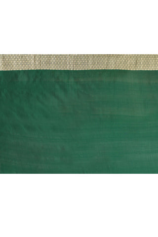 Magenta Pure Katan Silk Banarasi Handloom Saree with Contrast Palla in Green