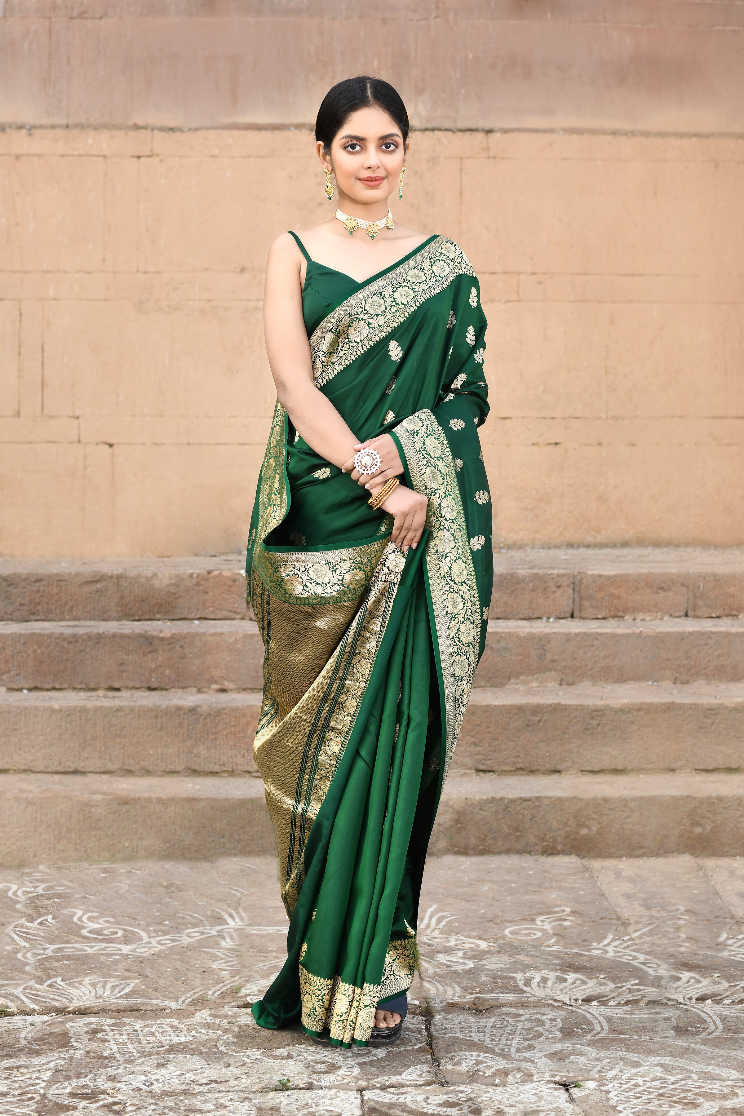 Katan Silk Banarasi Handloom Saree With Blouse