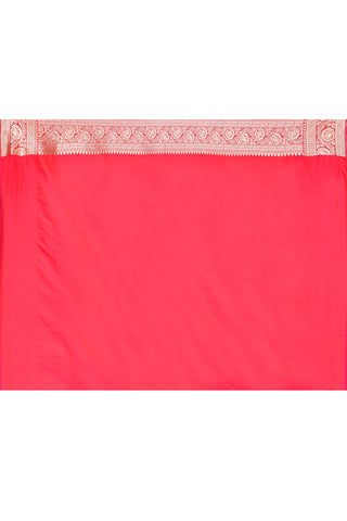 Pink Semi katan Mushru Satin Handloom Silk Saree