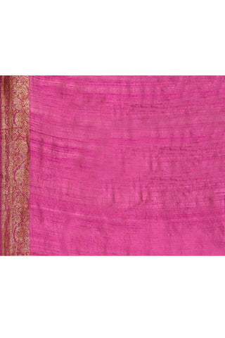 Magenta Pure Tussar Silk Banarasi Handloom Saree