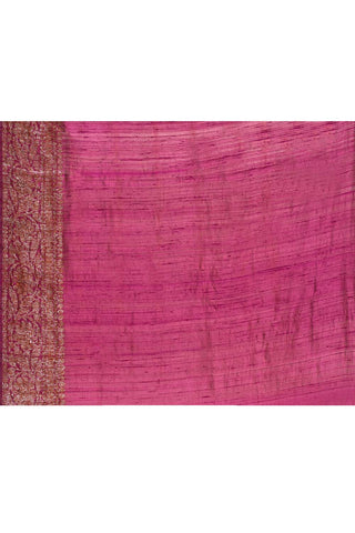 Magenta Pure Tussar Silk Banarasi Handloom Silk Saree