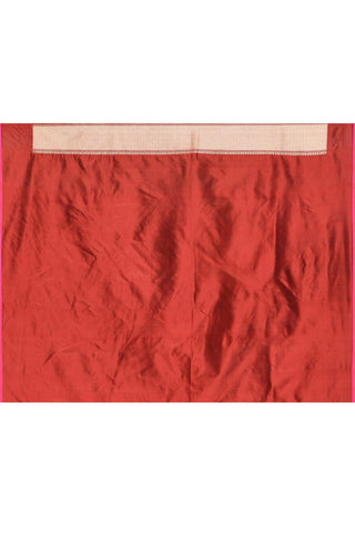 Rust - Red Pure Katan Silk Banarasi Handloom Silk Saree