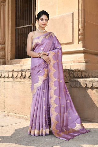 Dusty Purple' Pure Katan Silk Saree