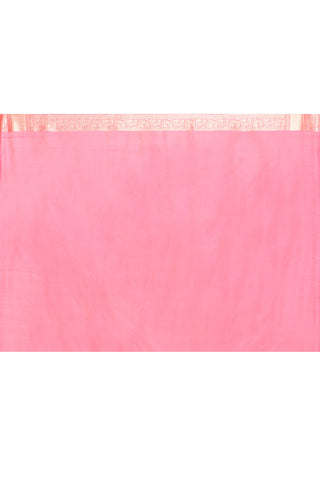 Baby Pink - Pure Katan Georgette Silk Banarasi Handloom Silk Saree