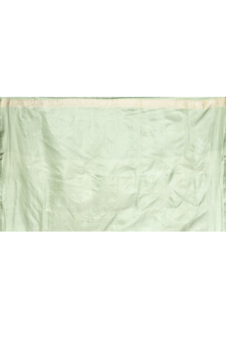 Sage Green Pure Katan Mushru Silk Banarasi Tanchoi Handloom Silk Saree