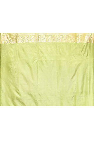 Pista Green Pure Katan Mushru Silk Banarasi Tanchoi Handloom Silk Saree