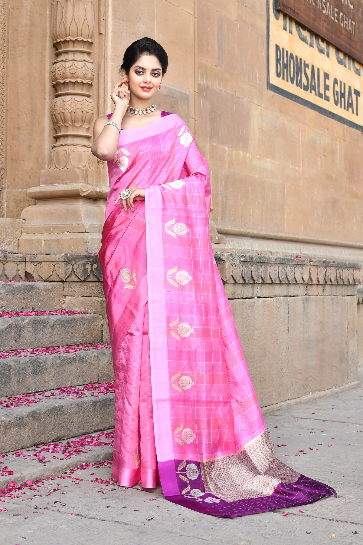 Pure Katan Silk Banarasi Handloom 'Rangkat' Saree