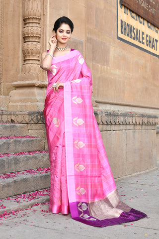 Pure Katan Silk Banarasi Handloom 'Rangkat' Saree