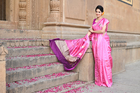 Pure Katan Silk Banarasi Handloom 'Rangkat' Saree