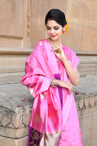 Pure Katan Silk Banarasi Handloom 'Rangkat' Saree