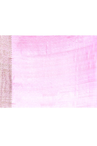 Lilac Pink Pure Tussar Silk Banarasi Handloom Silk Saree