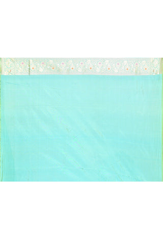 Mint Green Pure Katan Banarasi Handloom Silk Saree