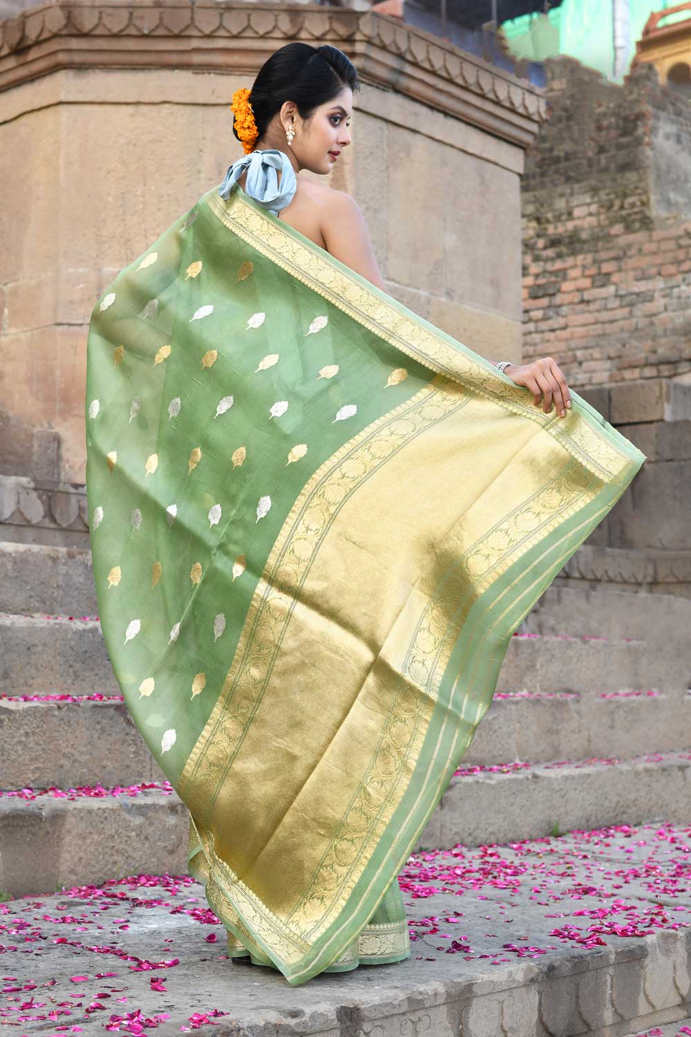 Pure Kora Organza Banarasi Handloom Silk Saree