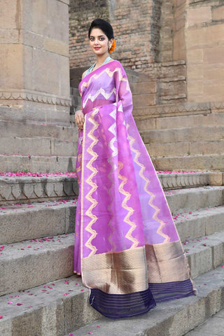 Rangakt Pure Kora Organza Banarasi handloom Silk Saree