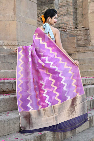 Rangakt Pure Kora Organza Banarasi handloom Silk Saree