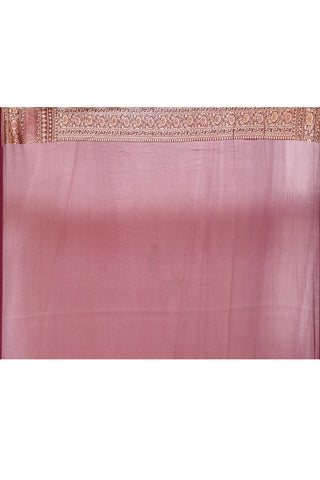 Maroon Pure Khaddi Georgette Banarasi Handloom Silk Saree