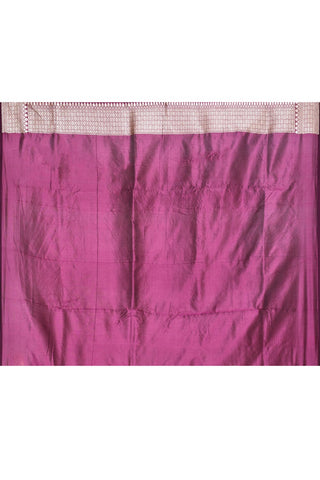 Cadbury Purple Pure Katan Silk Banarasi Handloom Silk Saree