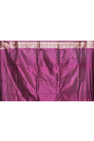 Purple Pure Katan Silk Banarasi Handloom Silk Saree