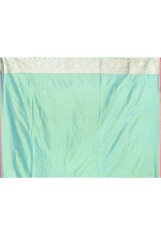 Mint Green Pure Katan Silk Banarasi Handloom Silk Saree