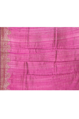 Greenish Tourquoise Pure Tussar Silk Banarasi Handloom Silk saree