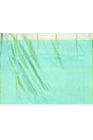 Seafoam Green Pure Katan Silk Banarasi Handloom Saree