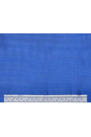 Blue Pure Tussar Georgette Silk Banarasi Handloom Silk Saree