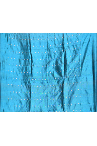 Ocean Blue Pure Katan Silk Banarasi Handloom Silk Saree