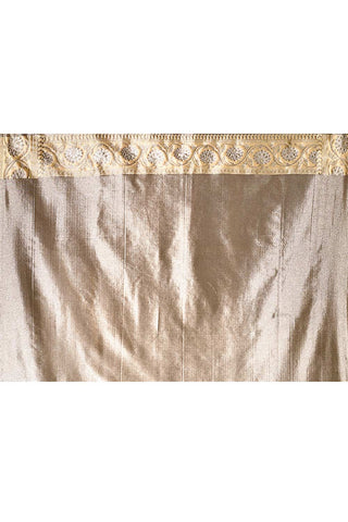 Metallic Grey Banarasi Tissue Handloom Saree