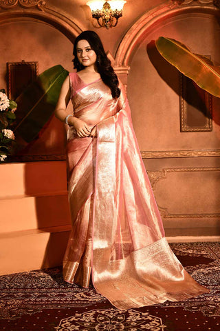 Pure Kora Silk Tissue Banarasi Handloom Sarees