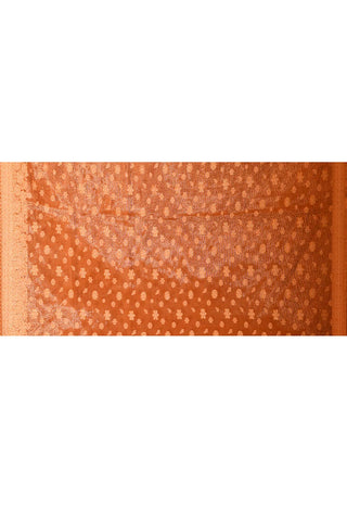 Coral Peach Banarasi Tissue Handloom Saree